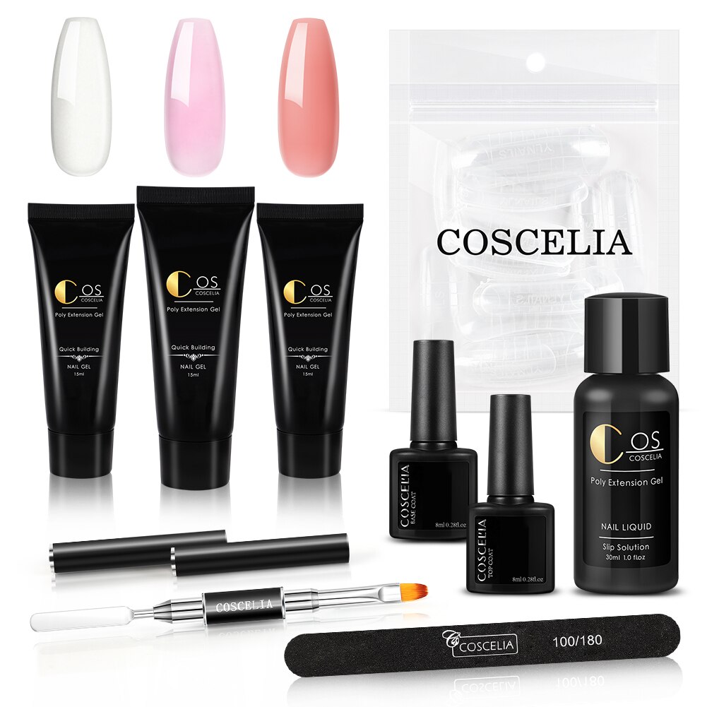 Manicure akryl poly negle gel kit sæt kunst dekorationer gel til forlængelse gel negle kit til negle: Sæt 03