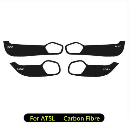 4 stk/sæt sort /kulfiber pu læder døre anti-kick pad måtte til cadillac atsl  xt5 xts  ct6 aab 251: For atsl carbon