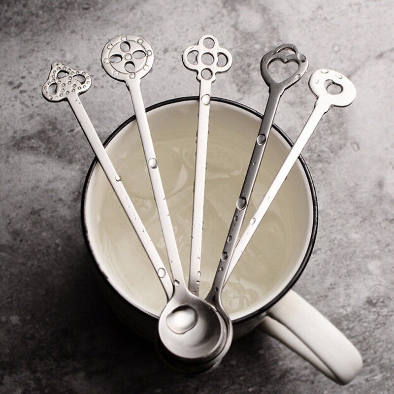 Leuke Rvs Lange Steel Latte Lepels voor Glas Roomijsijscoupe Koffie Theelepel Servies