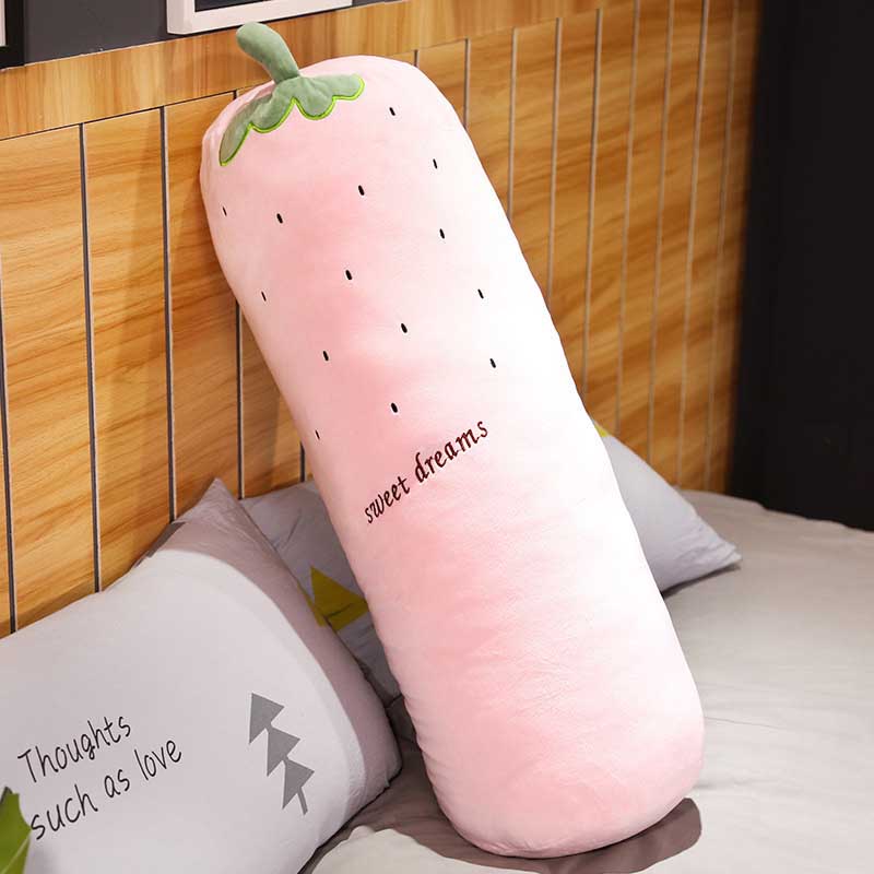 Thuis Beding Lange Kussen Diepe Slapen Fruit Bolster Fluwelen Verwisselbare Nek Kussen: strawberry / 150x20cm