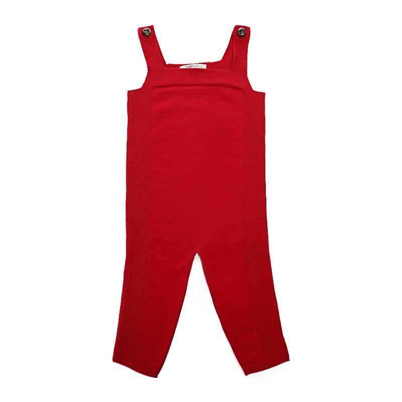 Mode Kinderen Bib Broek Meisjes En Jongens Gebreide Bib Broek 1-6years Kinderen Broek: red / 4