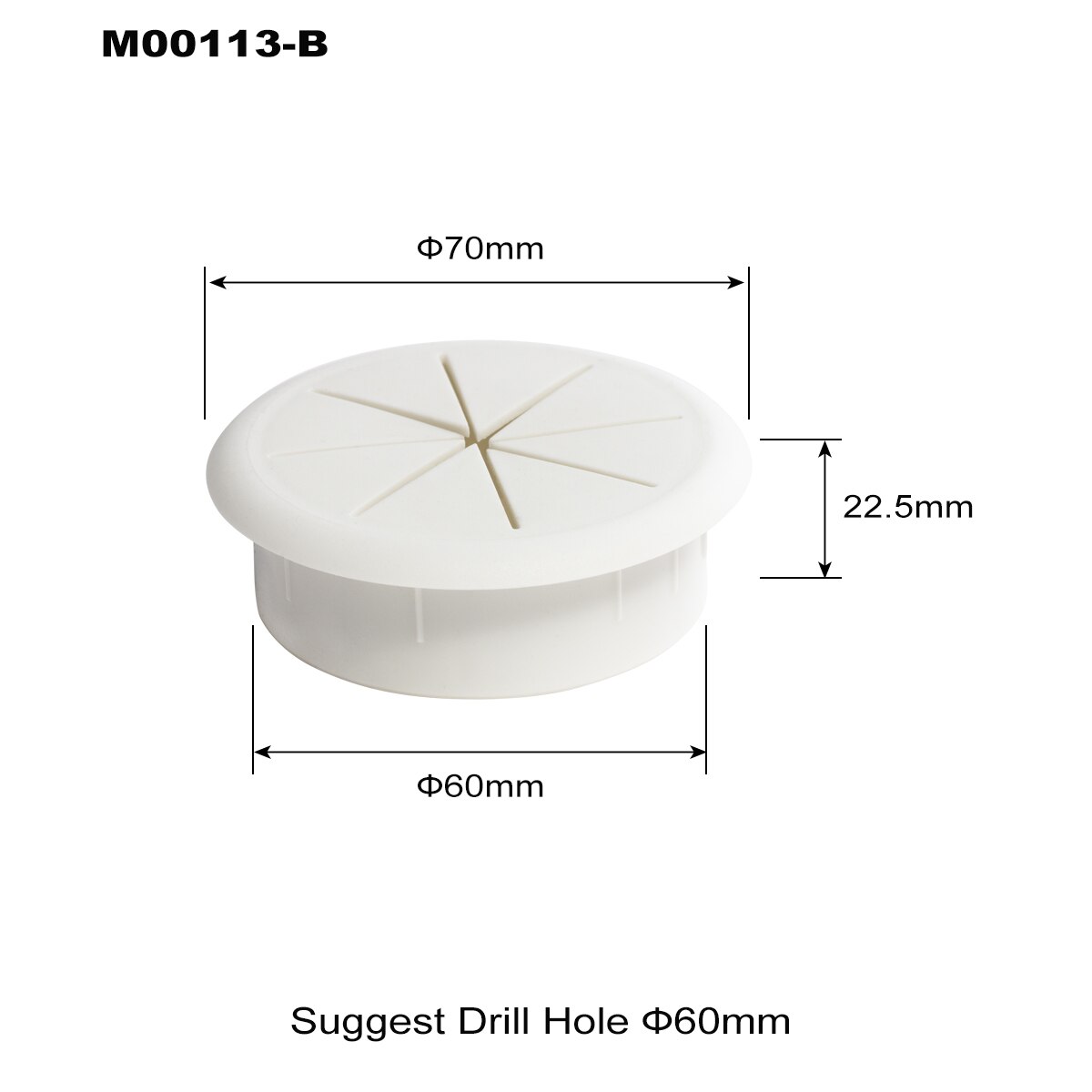 Flexible Cable Cord Grommet 2 Inch Black White Rubber Grommets Gasket In Desk Table Furniture for Hole Cover Wire Pass Organizer: Ivory