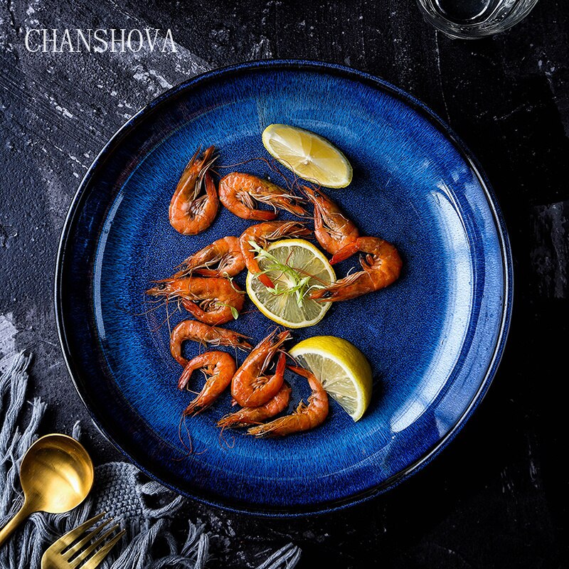 CHANSHOVA – four chinois traditionnel, grandes assiettes à salade en céramique, vaisselle ronde en porcelaine, plateau à Dessert H230