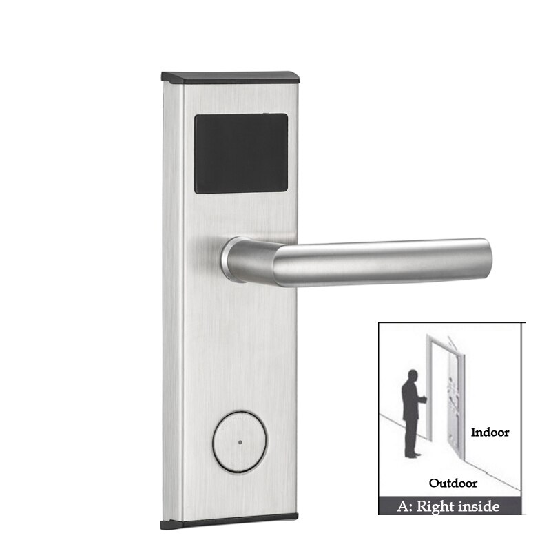 hotel door access system digital Electric intelligent Electronic hotel key card door lock: Sliver right inside