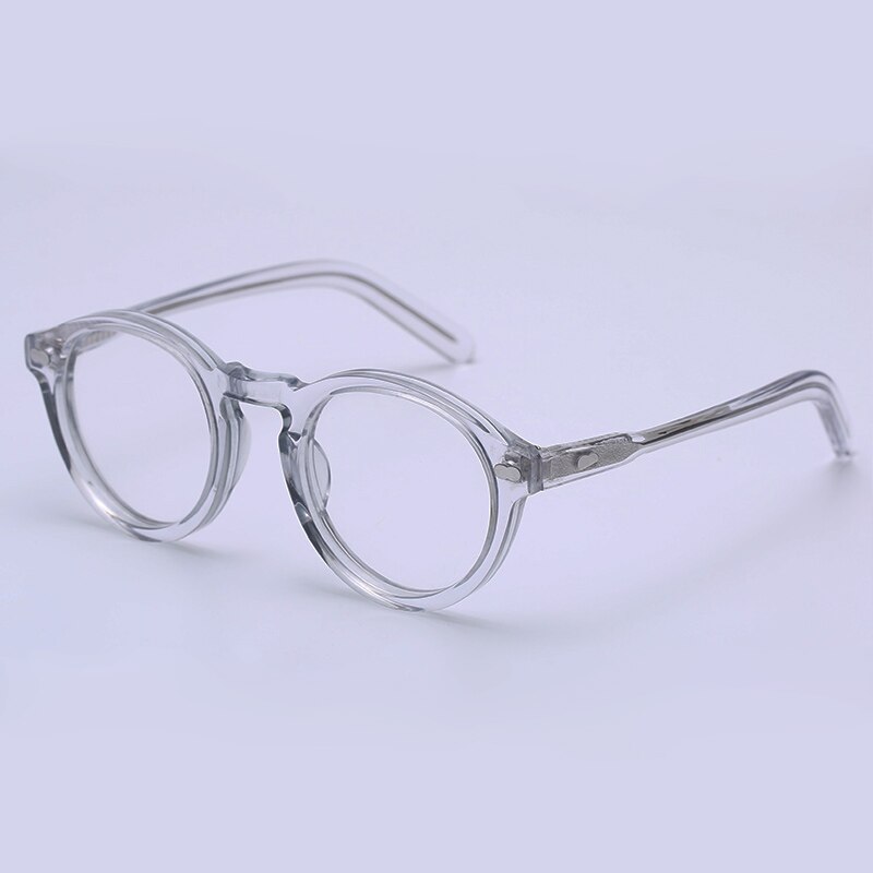 Små runde optiske briller stel mænd kvinder johnny depp briller computer gennemsigtig brille mærke acetat vintage stil