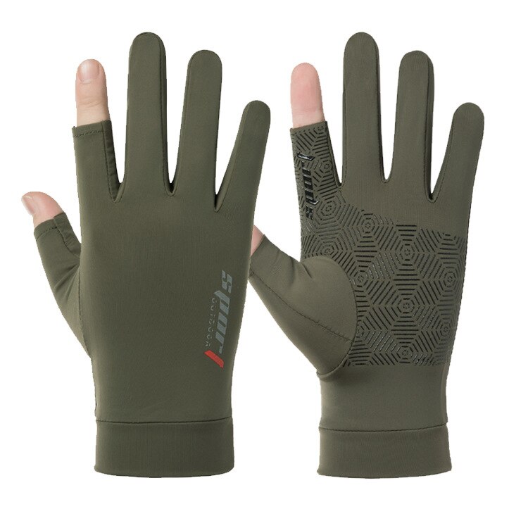 Guantes de Pesca con protección solar para hombre, manoplas de secado rápido transpirables para exteriores, ropa deportiva, verano, FPS 50: Purple