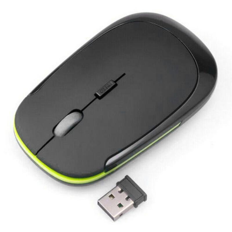 2.4g ultra-tynne trådløse matte gaming mus bærbare 3500 justerbare trådløse optiske mus usb svart og hvit glanset mus