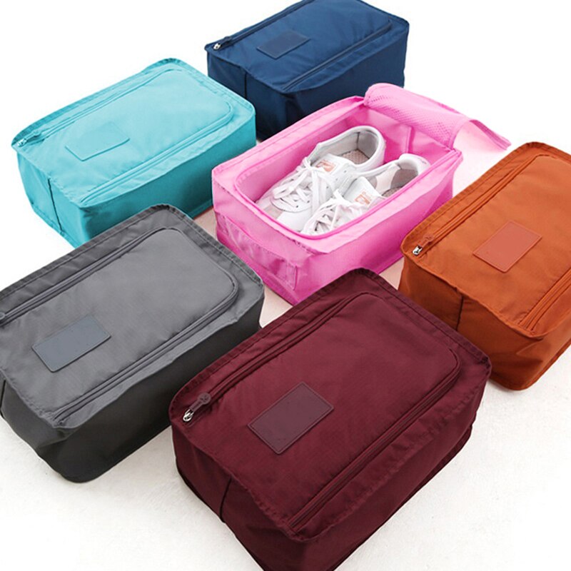 Travel Portable Waterproof Shoes Bag Organizer Storage Pouch Pocket Packing Cubes Handle Nylon Zipper Bag Accessories