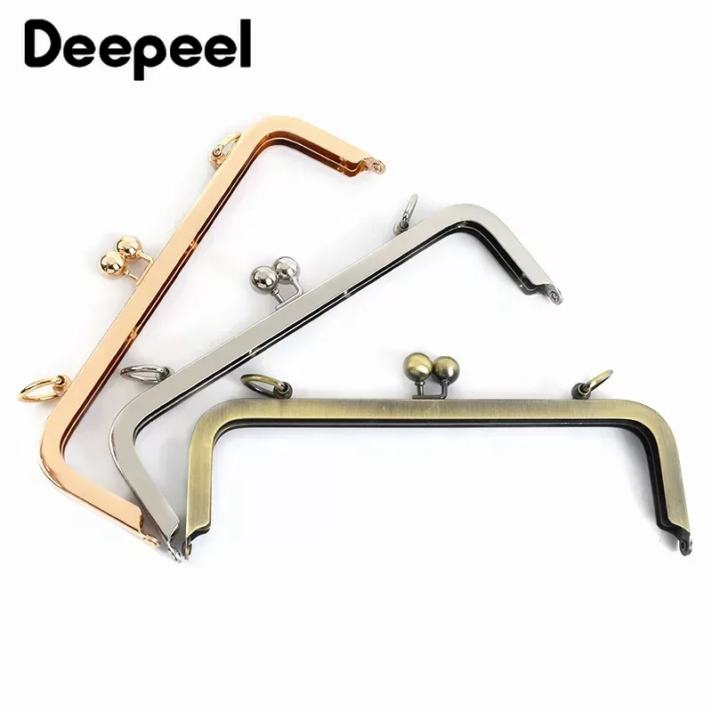 1/2/5Pcs Deepeel 20/25cm Metal Bag Handles Square Smooth Purse Frame Kiss Clasp DIY Sewing Brackets Screw Wallet Accessories