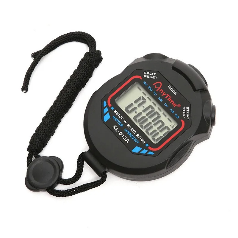 Classic Waterproof Digital Handheld LCD Handheld Sports Stopwatch Timer Stop Watch With String Timers