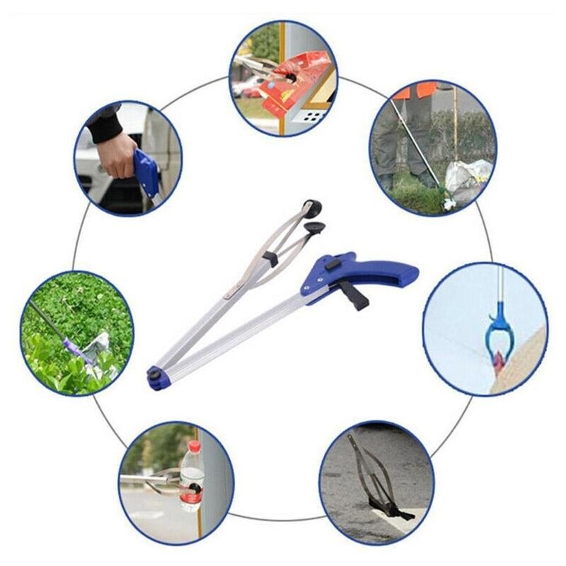 Portable Gripper Extender Grabber Tool Foldable Long Tools Garbage Litter Pickup Trash House Factory Reacher Clamp Pickers G7Z9