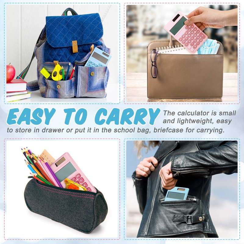 Calculators Mini Digital Desktop Calculator with 8-Digit LCD Display, Battery Solar Power Smart Calculator Pocket Size