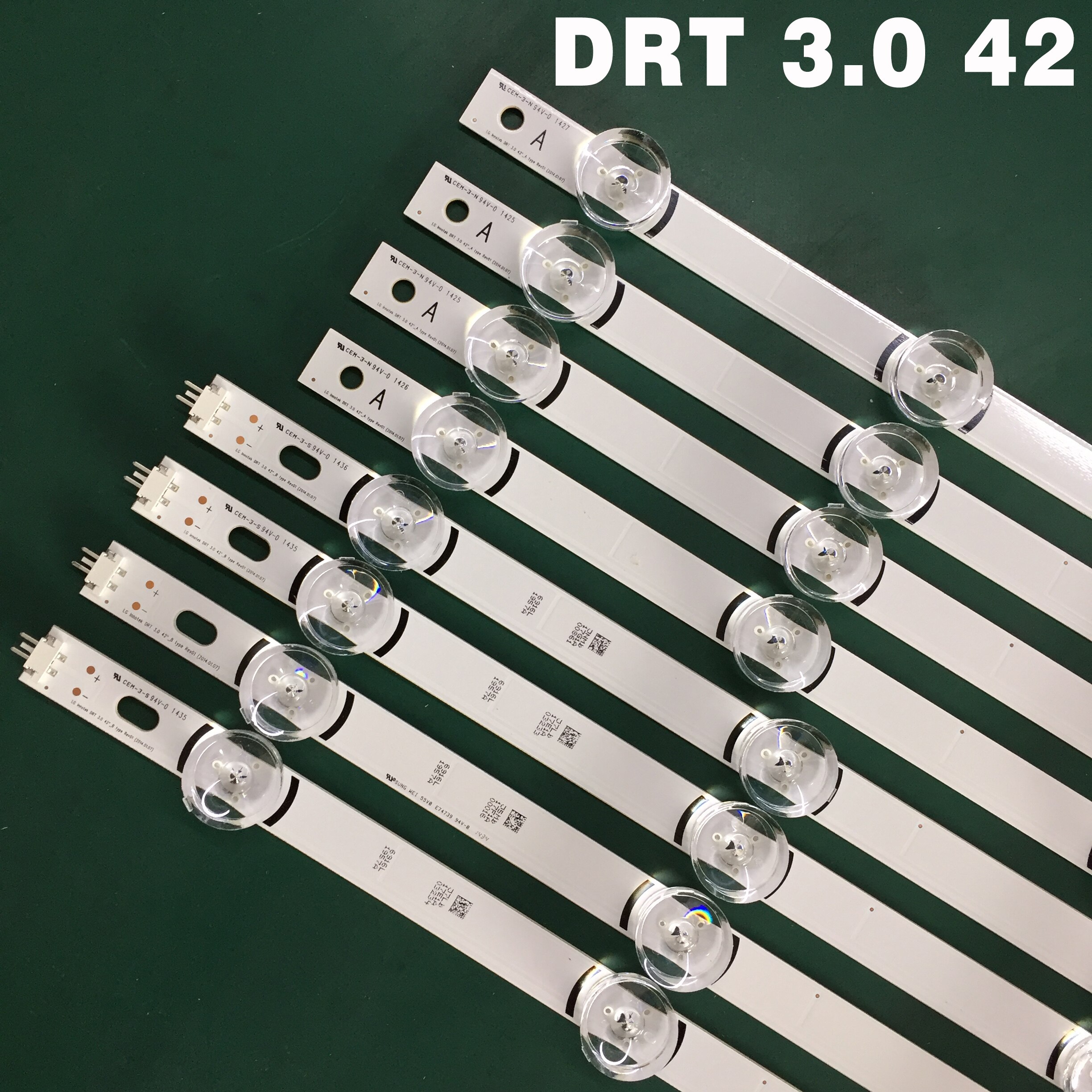 8 unids/set tira de LED para iluminación trasera bar para LG LC420DUE 42LB3910 42LF620V INNOTEK DRT 3,0 42 pulgadas B 6916L-1709A 6916L-1710A