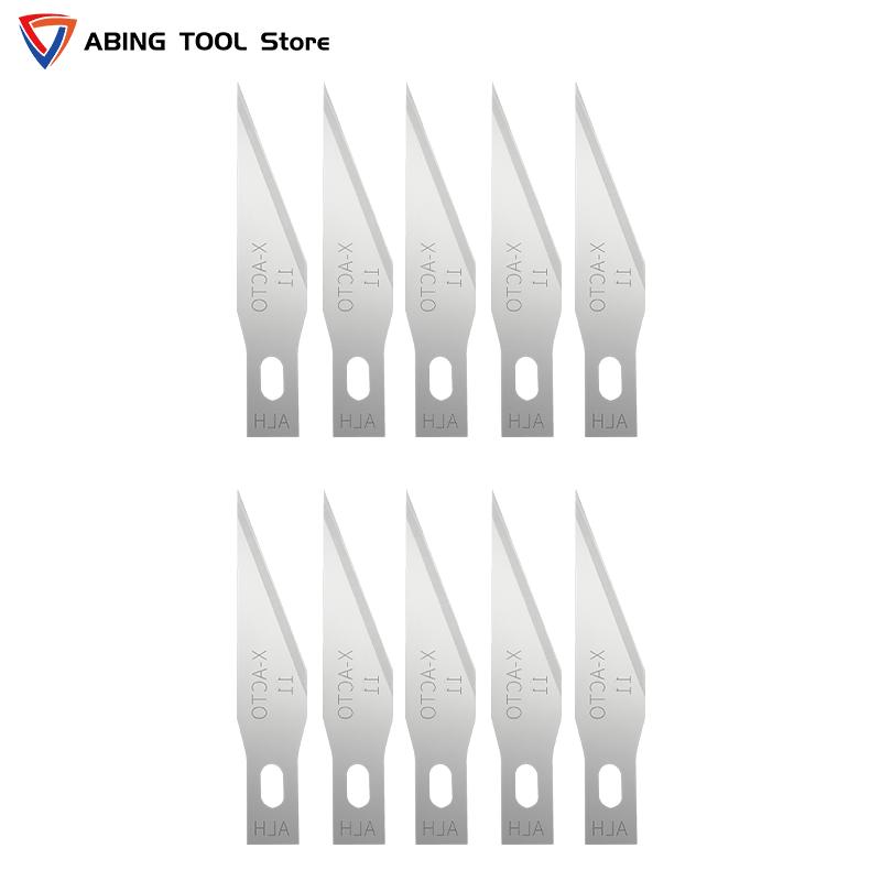 1 Knife Handle with 10pcs Blade Replacement 11A# Wood Cut Paper Knife PCB Repair Scalpel Knife DIY Cutting Tool Clean OCA Tool
