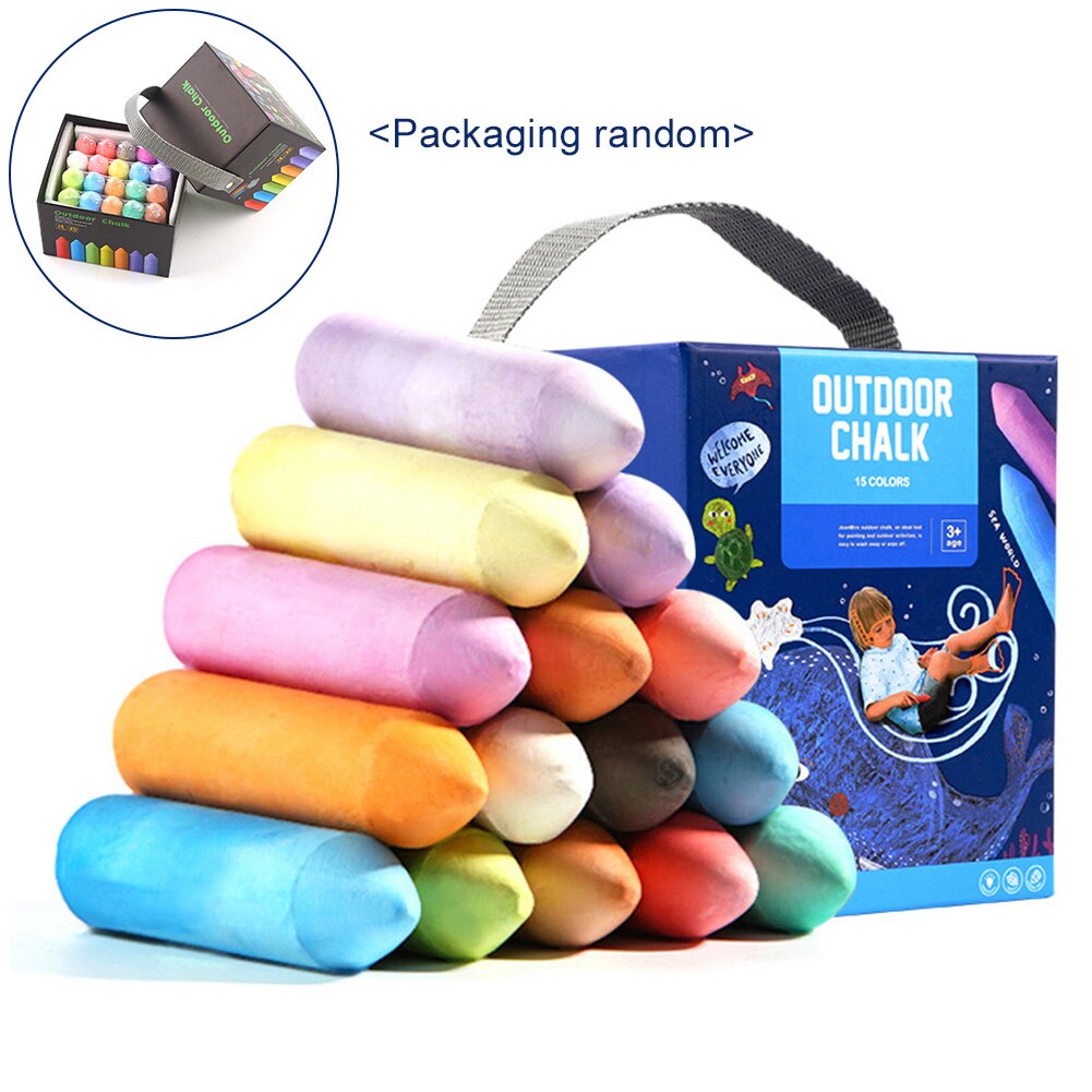20pcs Jumbo Sidewalk Chalk Smooth Writing Outside Driveway Playground Drawing Tool School Stationery For Kids Toddlers 15 Colors
