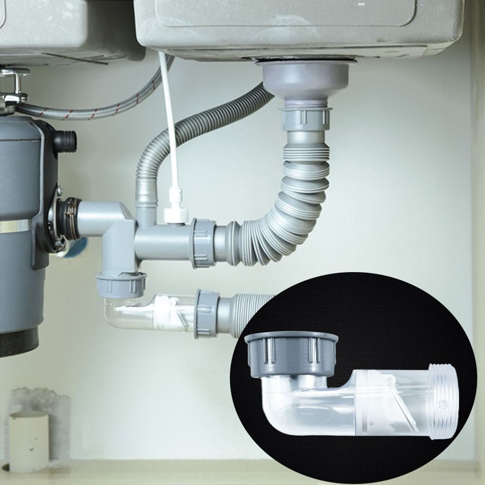 Tuyau de vidange d'évier PP transparent, coude désodorisant, outils de clapet anti-retour, amélioration de l'habitat, proximité rapide, cuisine, salle de bain, 1 pièce