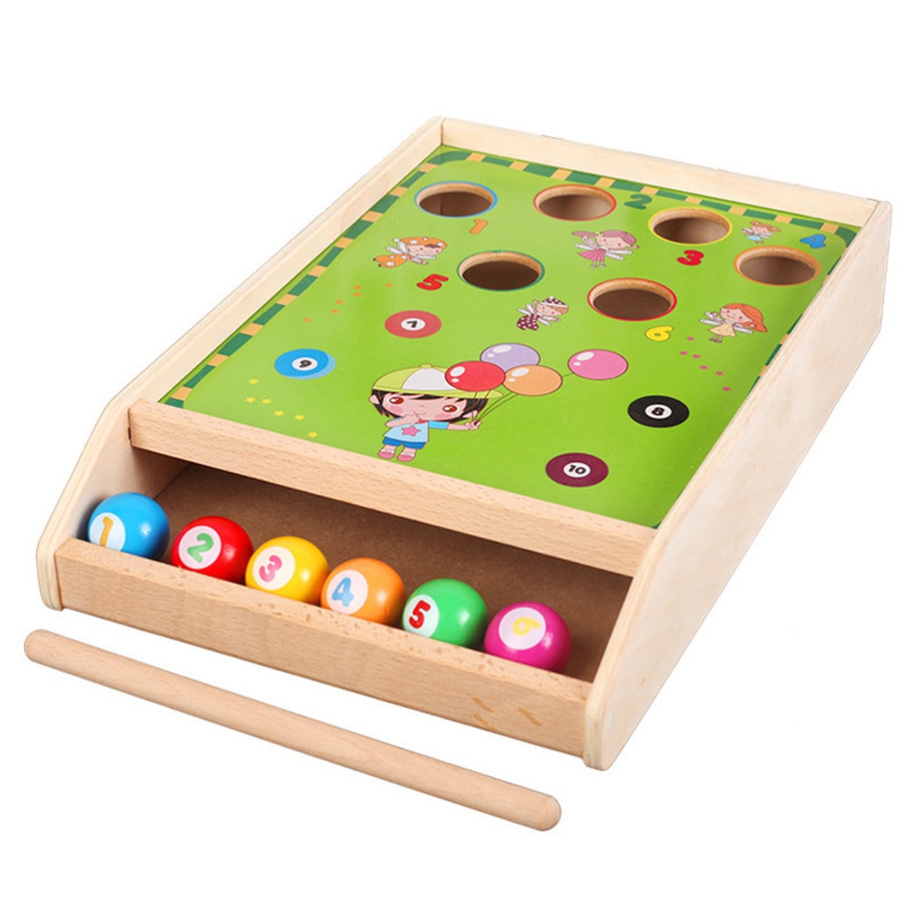 1 Set Table Game Toys Mini Billiard Toys Wooden Interactive Toy Educational Game Supplies for Home Nursery