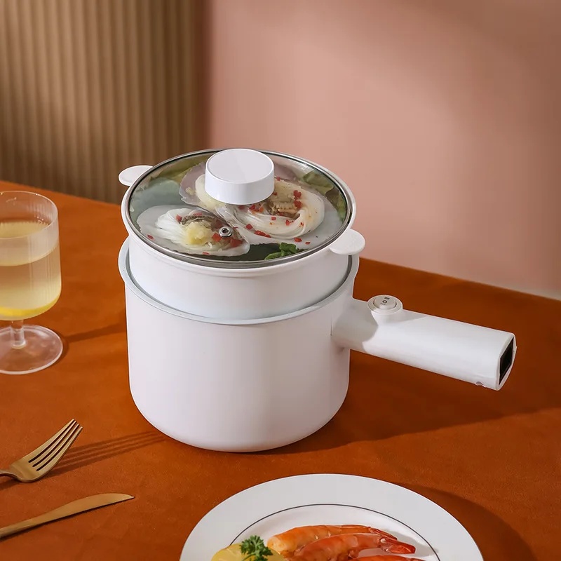 Mini Multifunctional Electric Wok 110V US Standard Student Dormitory Soup Pot Noodles Cooking Rice Heating Pot for Home Use: Navy Blue / JP