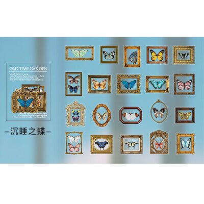 40 sztuk/partia klasyczny roślin grzyb motyl zwierzę domowe naklejki papierowe dekoracje DIY dla rękodzieło ablum Dziennik kawaii etykiety naklejki: 05