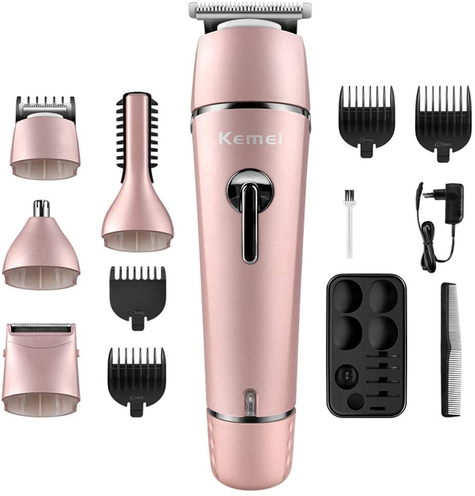 Kemei 5 in 1 Rechargeable Electric Hair Clipper Shaver Nose Trimmer KM-1015 For Man Waterproof Hair Clipper Cordless