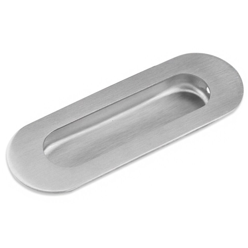 Stainless Steel Cupboard Drawer Pulls Wardrobe Inset Handle Sliding Recessed Door Knobs: Oval