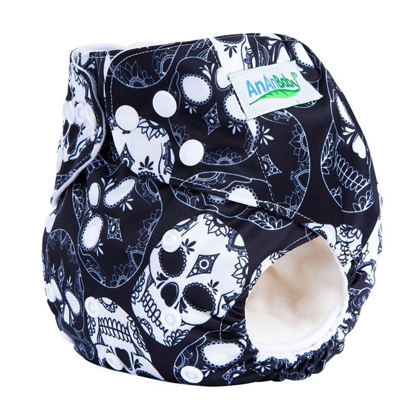 Bohemian Verstelbare Doek Luier Skeletschedel Print Baby Luiers Boho Herbruikbare Nappy Fit 3-15Kg Baby Baby