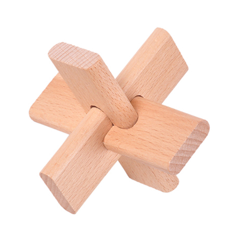 Beechwood Lock Boutique Children's Wooden Educational Toys Adult Puzzle Leisure Dismantling Lock Wooden Toys: Burgundy