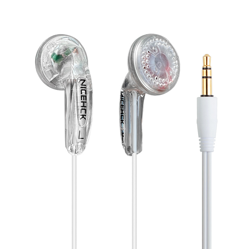 NICEHCK Traceless 3.5mm HIFI Earbud 15.4mm Dynamic Driver Unit DJ Bass Earphone Wired HD Microphone Headset EB2S/B40/B70/VIDO: Różowy