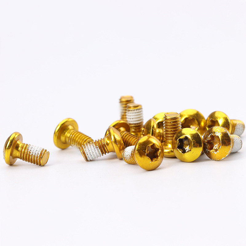 12 stücke Mountainbike Bremsscheibe Schrauben MTB Fahrrad M5x10mm Schrauben Edelstahl T25 Zyklus Fahrrad Bremsscheibe Schrauben schraube: Gold