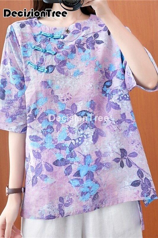 2022 chinese traditional hanfu top ancient chinese shirt chinese style traditional chinese clothing women flower print tang tops