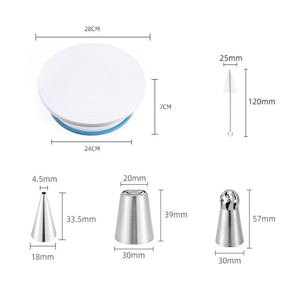 61/106PCS DIY Cake Decorating Tool Reusable Baking Supplies Set Stainless Steel Pastry Nozzles Kit Flower Icing Tips Baking Tool