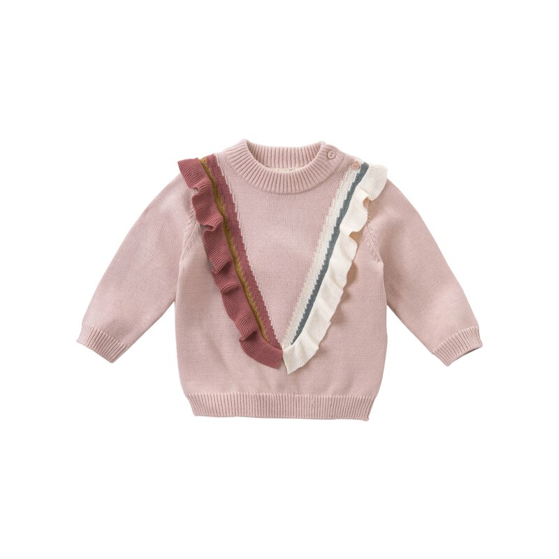 Dbm 14516-1 dave bella efterår søde baby piger ruched strikket sweater børn pullover toddler boutique toppe: 4y (100cm)