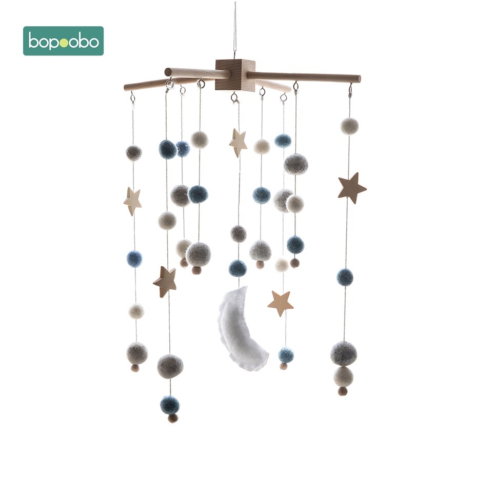 Bopoobo Baby Mobiele Opknoping Rammelaars Speelgoed Wind-Up Music Box Hanger Diy Opknoping Babybedje Mobiele Bed Bel Speelgoed houder Arm Beugel: Blue Star