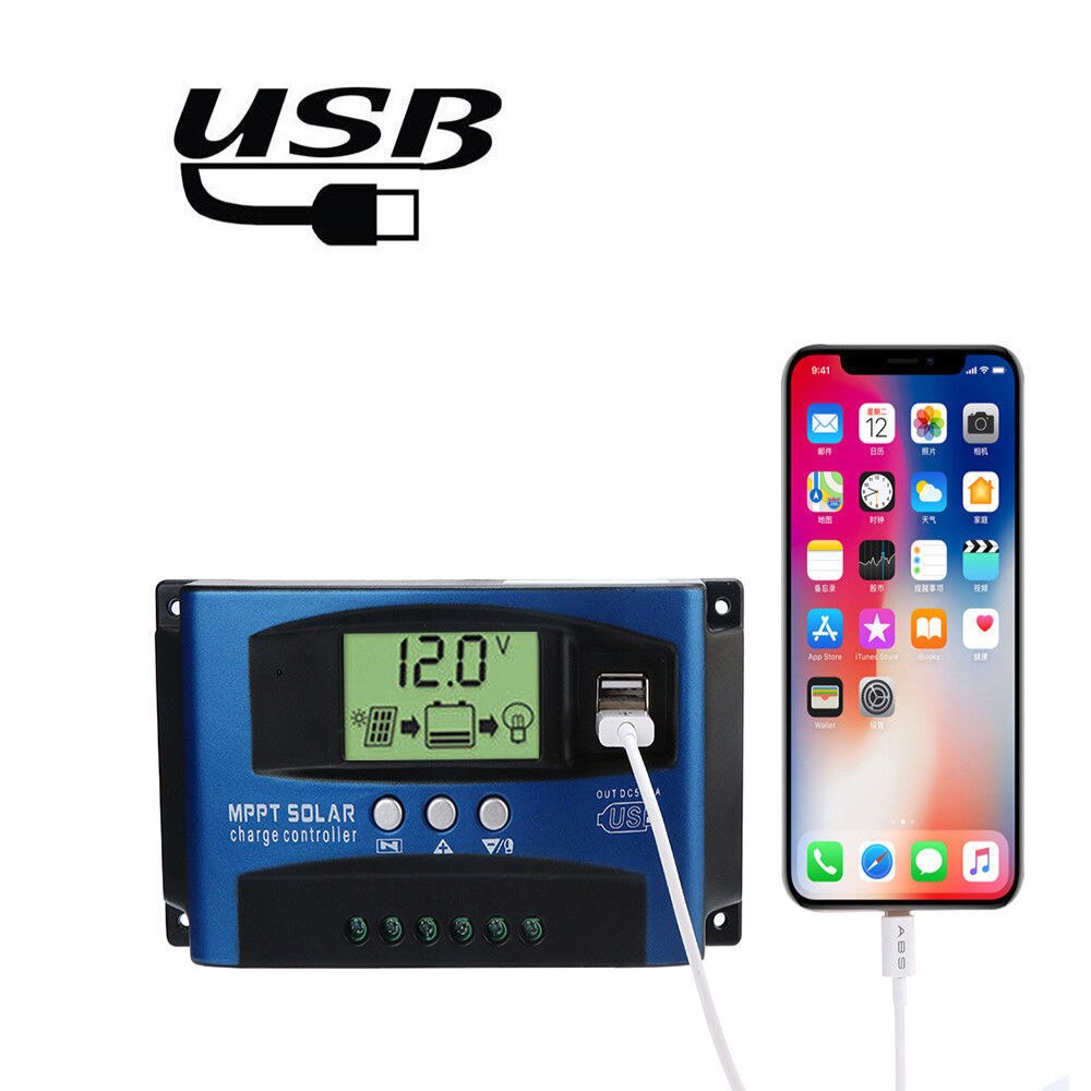 40-100A MPPT Solar Panel Regulator Charge Controller 12V/24V Auto Focus Tracking Regulator Controller