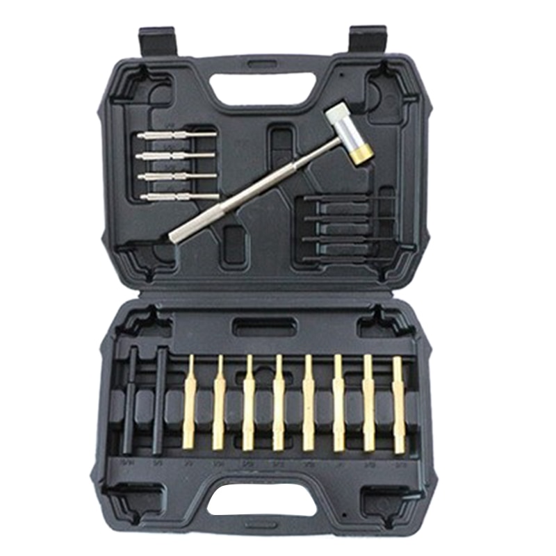 19 Pcs Punch Set and Hammer with Brass, Hollow, Steel, Plastic Punches, Brass Punch for Gunsmithing Maintenance.