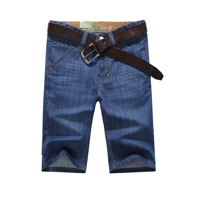 Pantalones cortos de mezclilla azul para hombre, Vaqueros cortos de corte Regular, estilo clásico, informal, de negocios, a la , combinan con todo, ropa de
