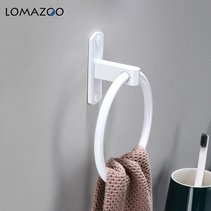 Toallero de baño negro blanco baño toalla de mano aluminio accesorios de baño toallero barras toalla anillo toalla colgador toallero baño
