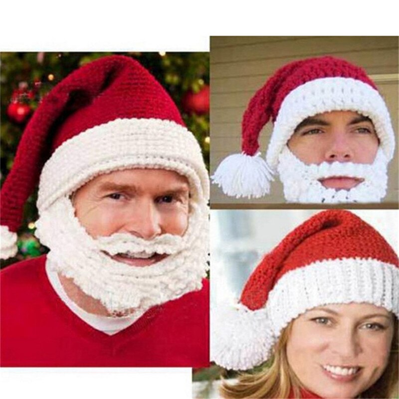 Kindje Kerstmuts Kerstman Baard Hoed Gehaakte Muts Kinderen Beanie Caps Kerstcadeau Idee Bearded Beanie Fotografie Props