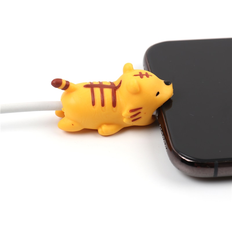 Fffas kabel opruller bid sød sjov diverse dyr kabelbeskytter usb kabel organisator chompers oplader ledning holder opruller