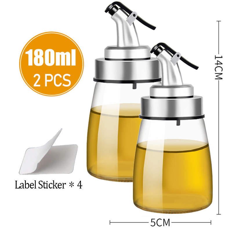 Mini Cooking Seasoning Bottle Oil Dispenser 180ML Sauce Olive Oil Botella Glass Bottles for Vinegar Kitchen Tool Accessories