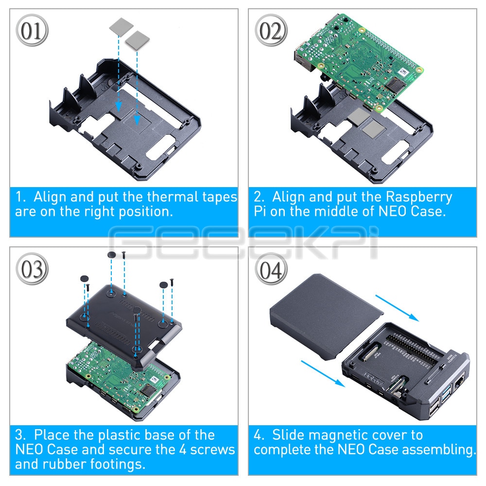 Argon NEO Raspberry Pi 4 Case Minimalist Slim Aluminum Enclosure Passive Cooling Robust Yet Portable Sliding Magnetic