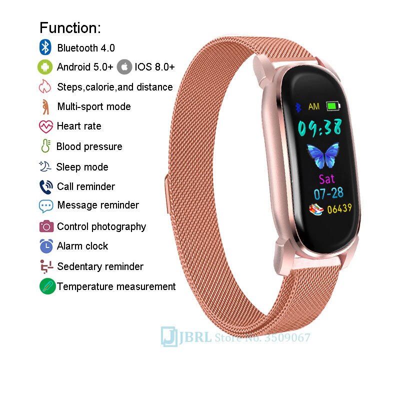 Temperatura Intelligente Banda Delle Donne Degli Uomini Braccialetto Intelligente Inseguitore di Fitness Per Android IOS Smartband Top di Lusso Intelligente Wristband della Fascia di Polso