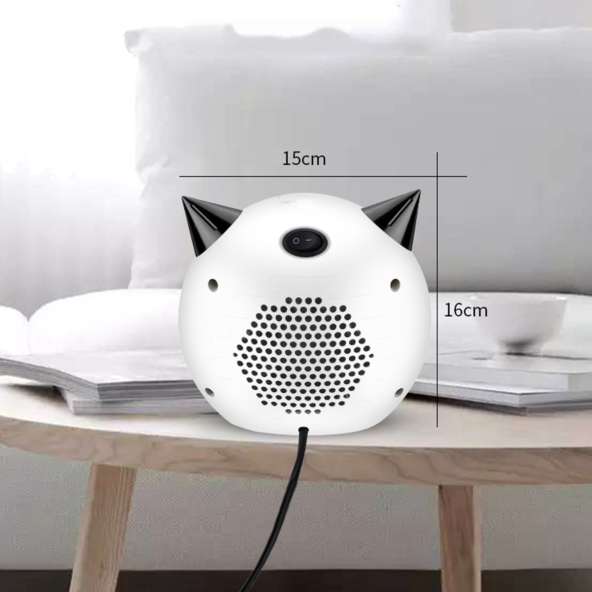 220/110V Fan Heater Mini Heater Rapids heating Cartoon Little Devil-Shaped Desktop Dormitory Radiator Foot Warmer for winter