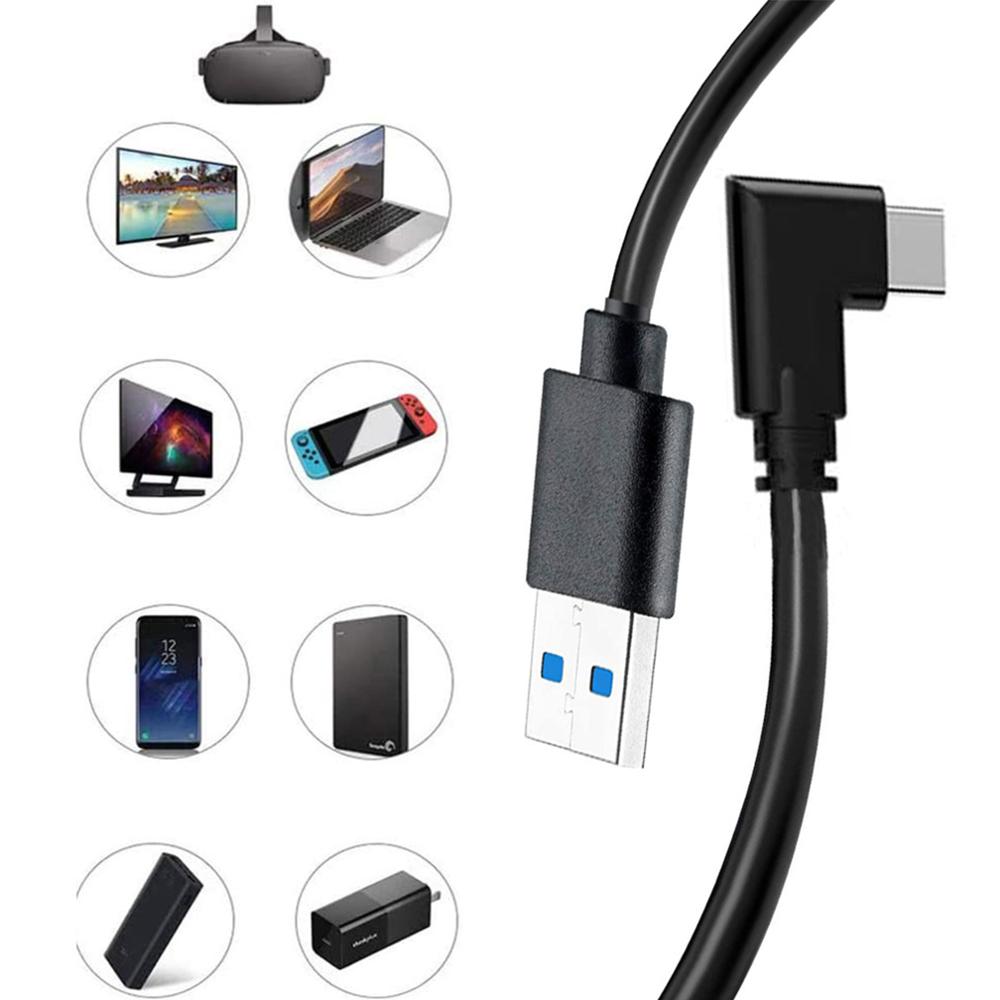 Oculus Quest 2 VR Link USB3.1 Type-c Link 90 Degree Extension Cable Connector High Speed Data Transfer for VR Virtual Reality