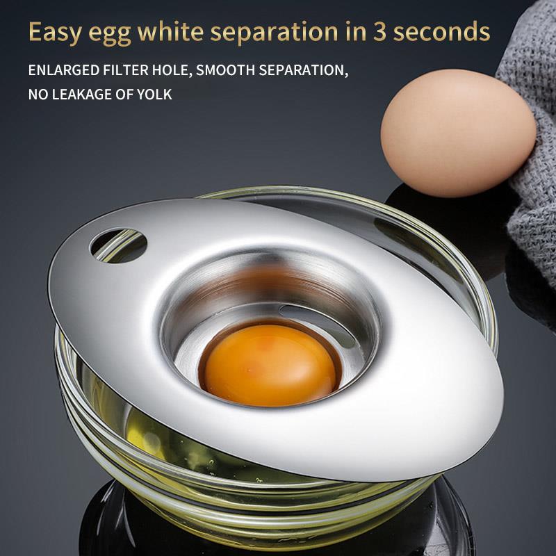 Separador de huevos de acero inoxidable, separador de yema clara de huevo, filtro para huevo, suministros de cocina, divisor práctico y económico