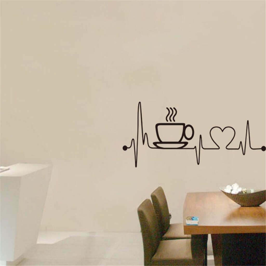 Móvel Criativo Parede Afixada Com Janela Decorativos de Parede xícara de Café venda quente adesivo de parede do café da cozinha decoração Esculpida Z801