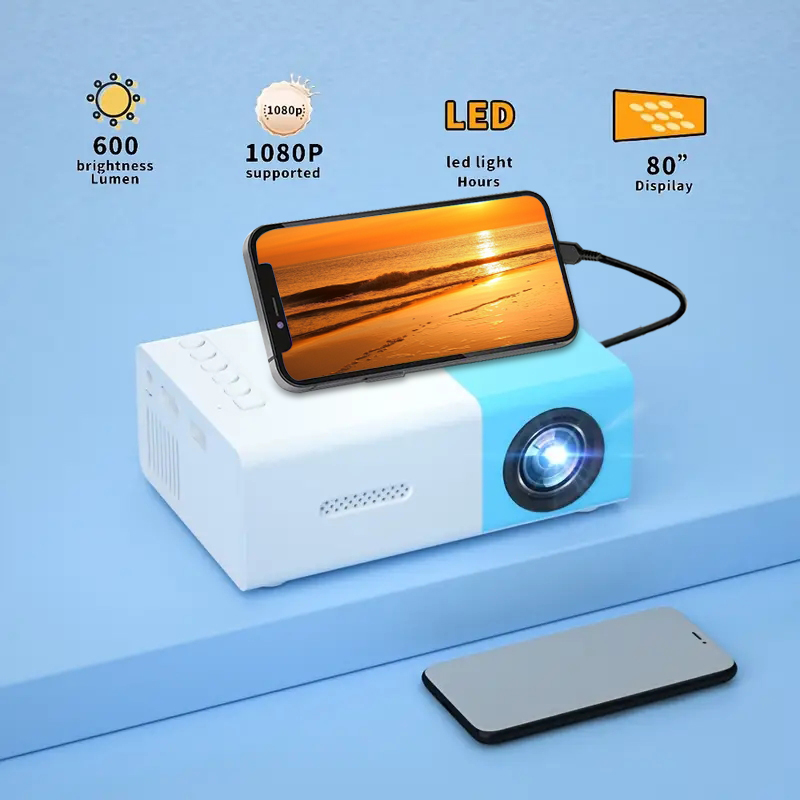 YG300 mini proiettore portatile proiettore collegato al telefono cellulare ad alta definizione, USB, supporto SD, esterno, proiettore domestico