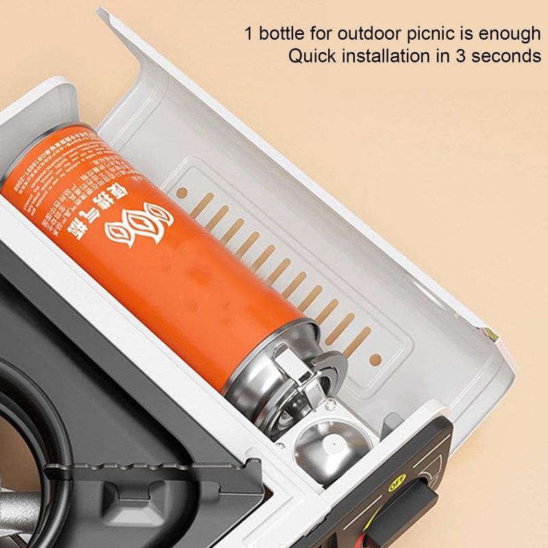 Estufa de Cassette portátil para acampar, estufa compacta para acampar al aire libre, quemador potente, cocina resistente, accesorios de cocina para viajes