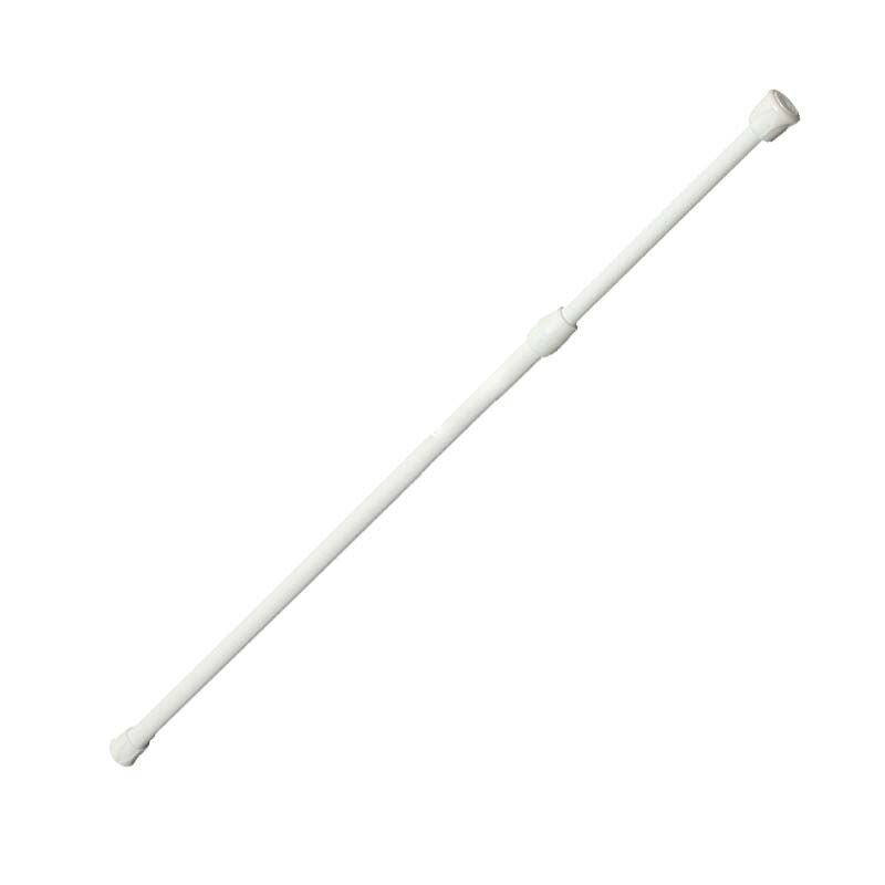 Spring Loaded Extendable Telescopic Net Voile Tension Curtain Rail Pole Rod Rods White 60*110cm