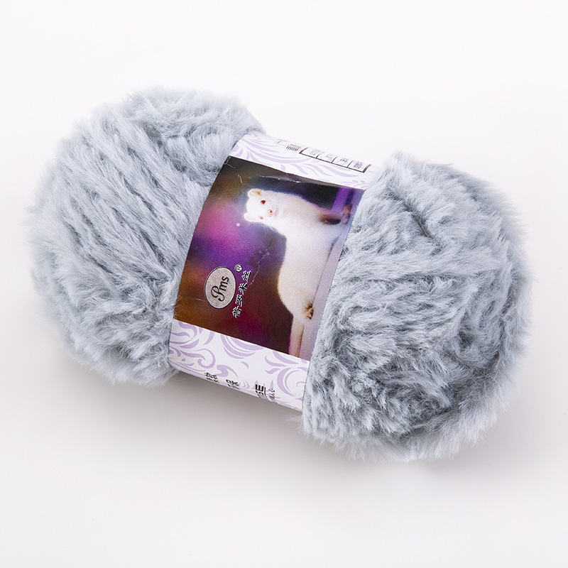 Kasjmier Lange Pluche Nertsen Garen Wol Weven Trui Muts Sjaal Anti-Pilling Garen Hand Breien Diy Handgemaakte supply: Light Grey